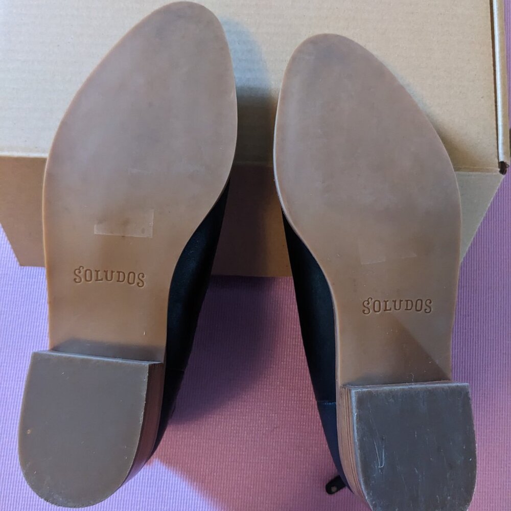 Soludos Venetian Bootie Sz 9 Black Leather - Picture 5 of 7